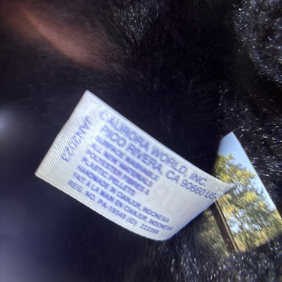 Aurora Holiday Christmas Button Black Bear 11" Eco Friendly Recycled Materials - Picture 9 of 11